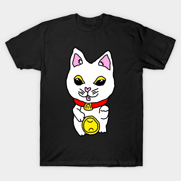 Lucky Cat Haku T-Shirt by DarkwingDave